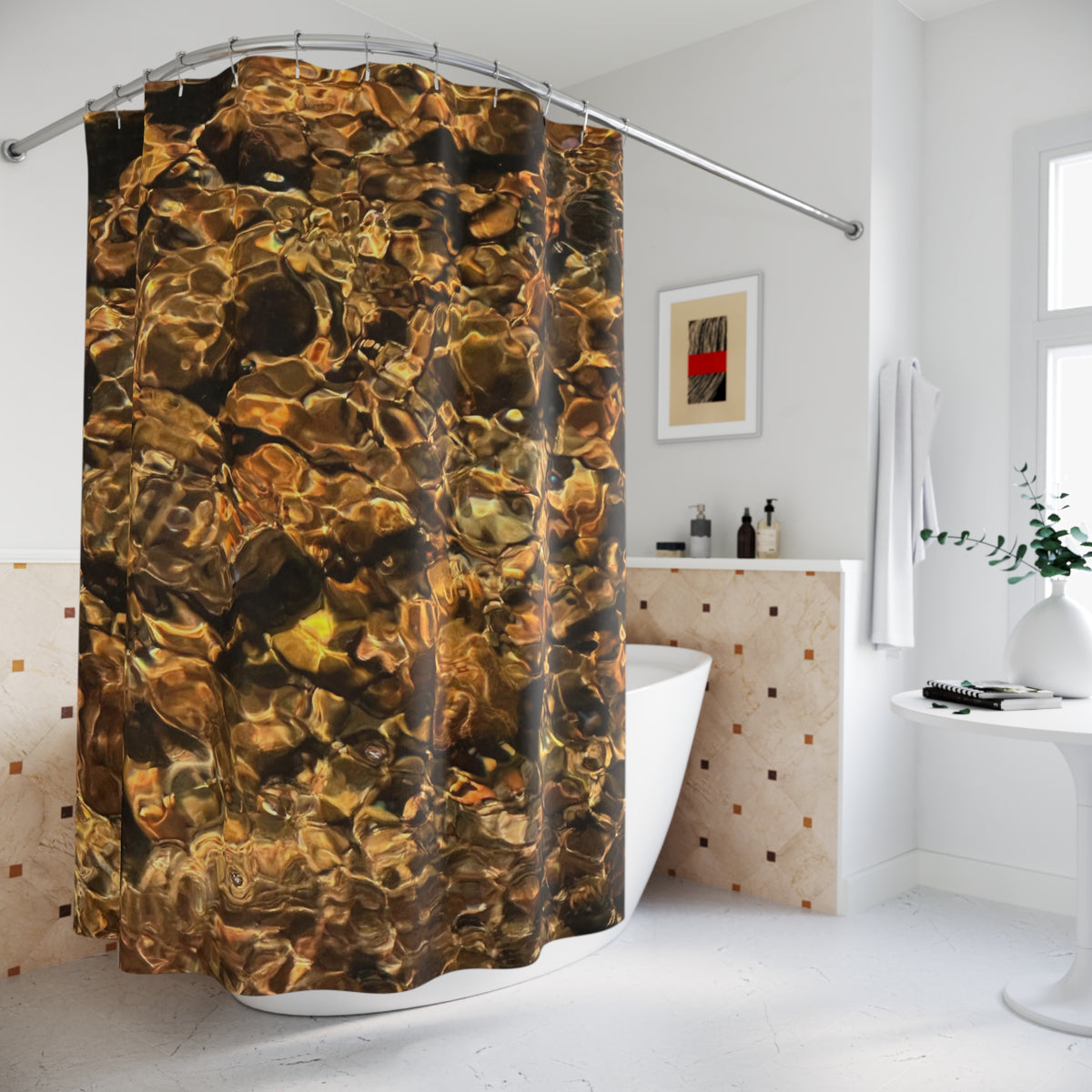 River Pebbles Shower Curtain