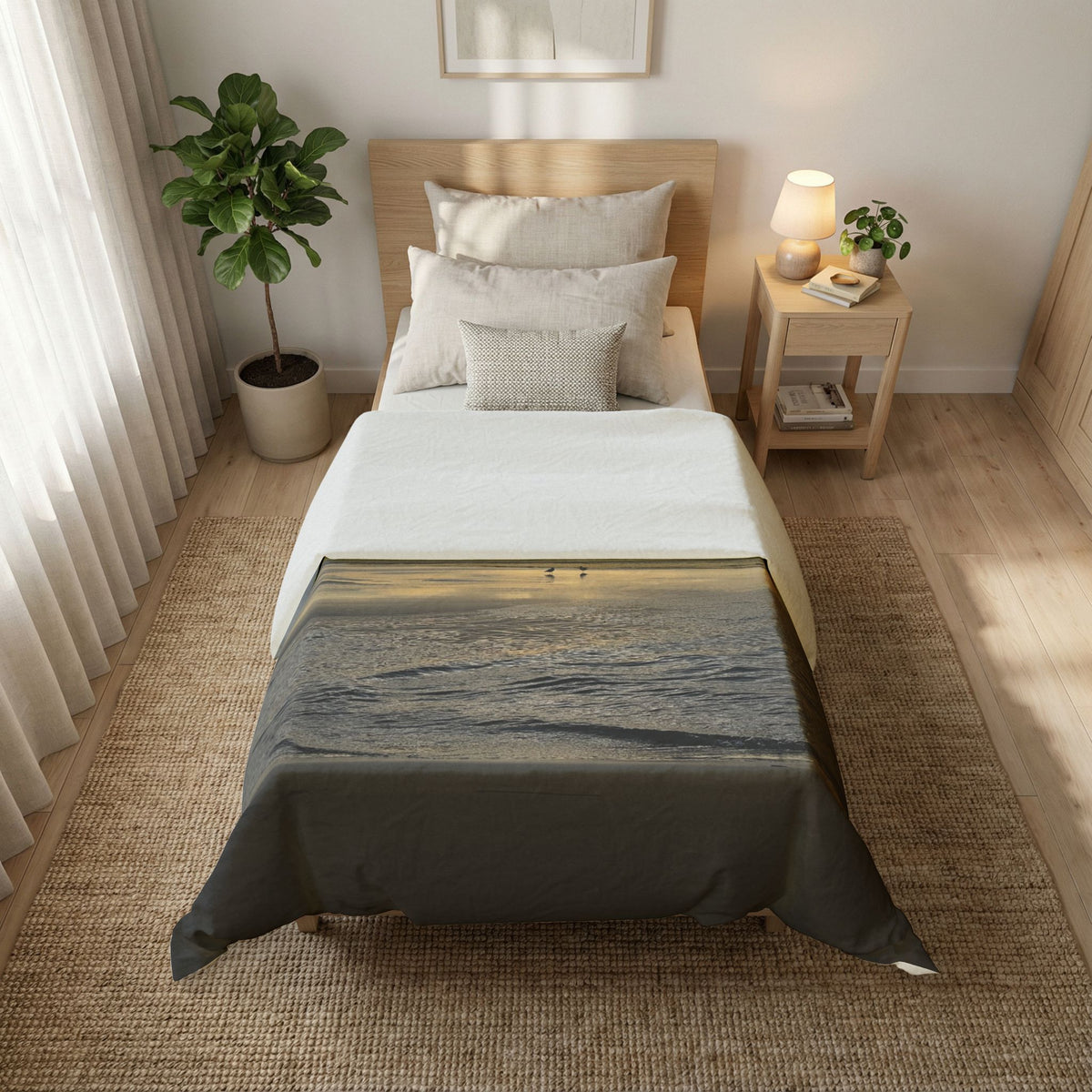 Oregon Coast Lovebirds Duvet Cover - Cotton