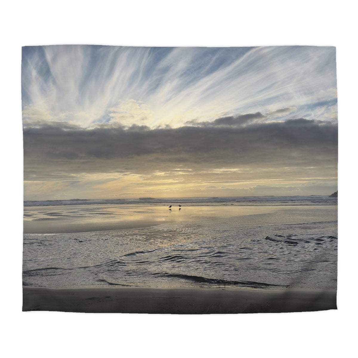 Oregon Coast Lovebirds Duvet Cover - Micrfiber