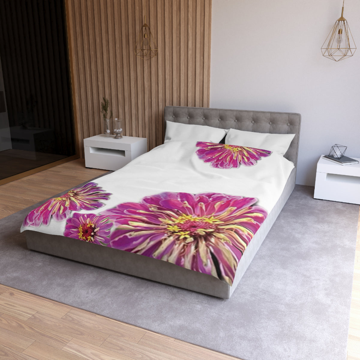 Dramatic Zinnia's Duvet Cover - Microfiber