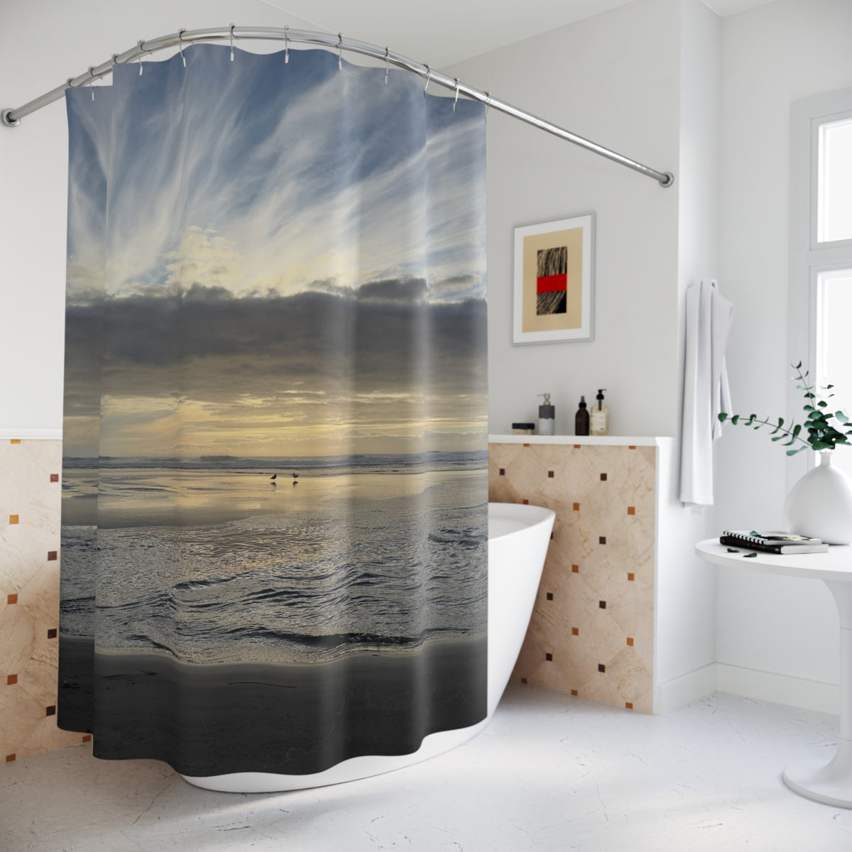 Oregon Coast Lovebirds Shower Curtains