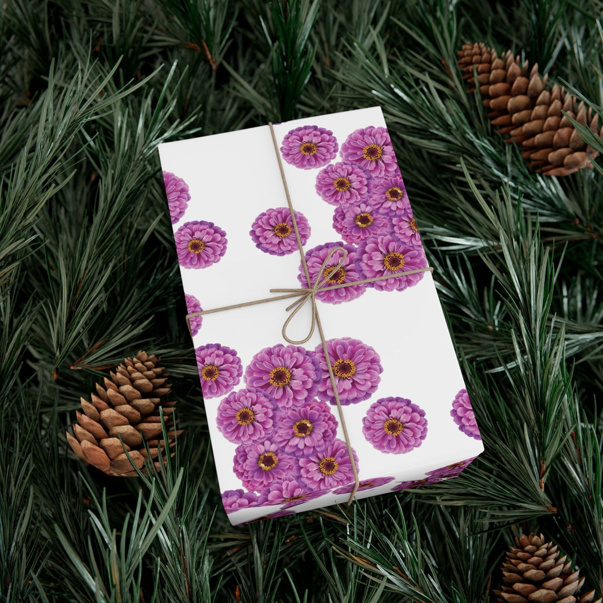 Happy Little Zinnia Gift Wrap Paper