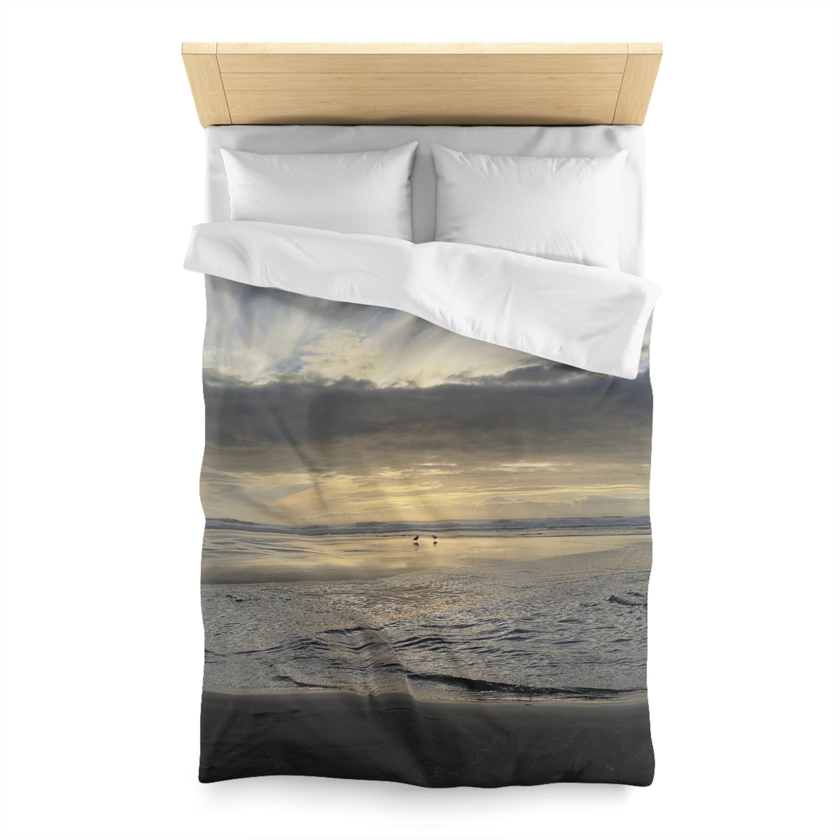 Oregon Coast Lovebirds Duvet Cover - Micrfiber