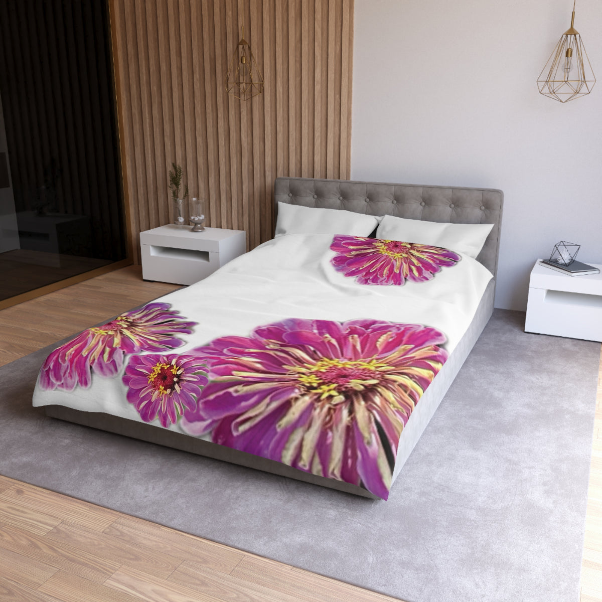 Dramatic Zinnia's Duvet Cover - Microfiber