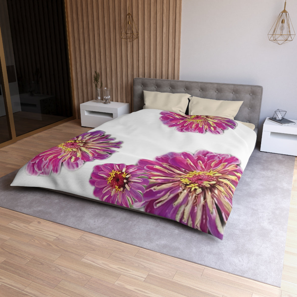 Dramatic Zinnia's Duvet Cover - Microfiber