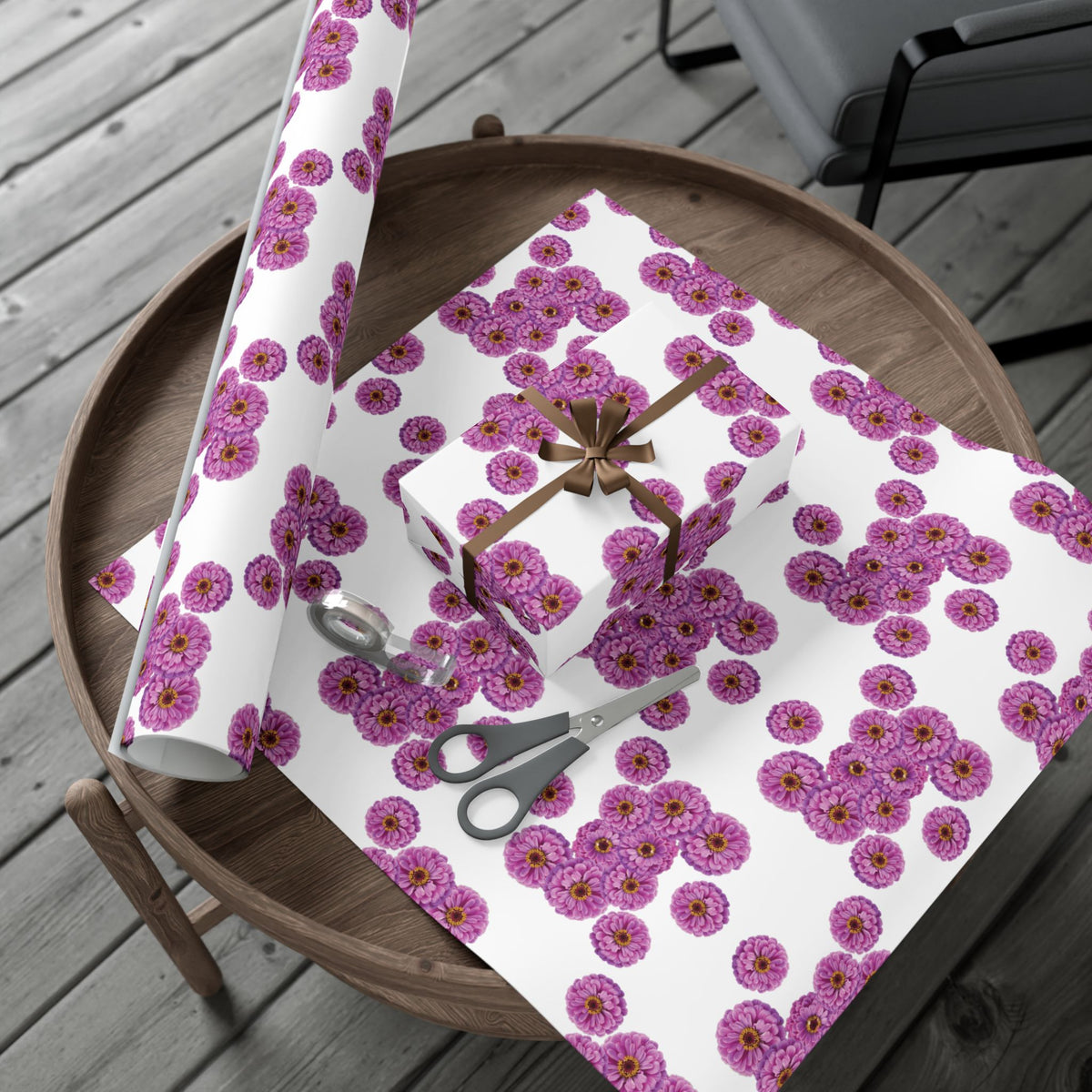Happy Little Zinnia Gift Wrap Paper