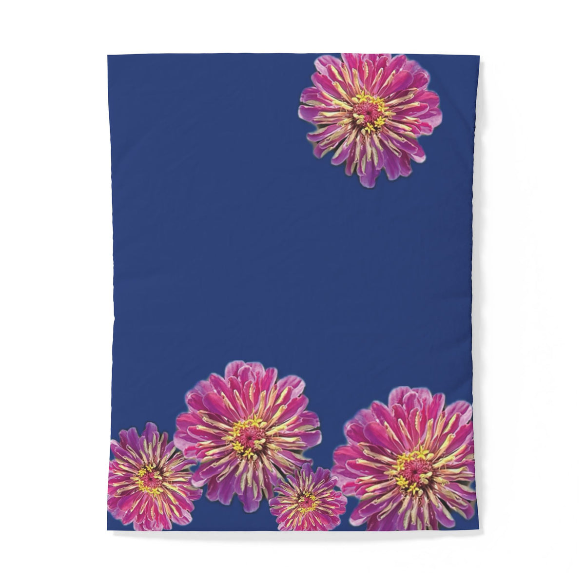 Dramatic Zinnia's In Blue Duvet Cover - Cotton