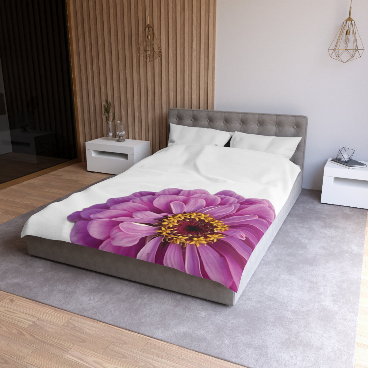 Happy Little Zinnia Duvet Cover - Microfiber