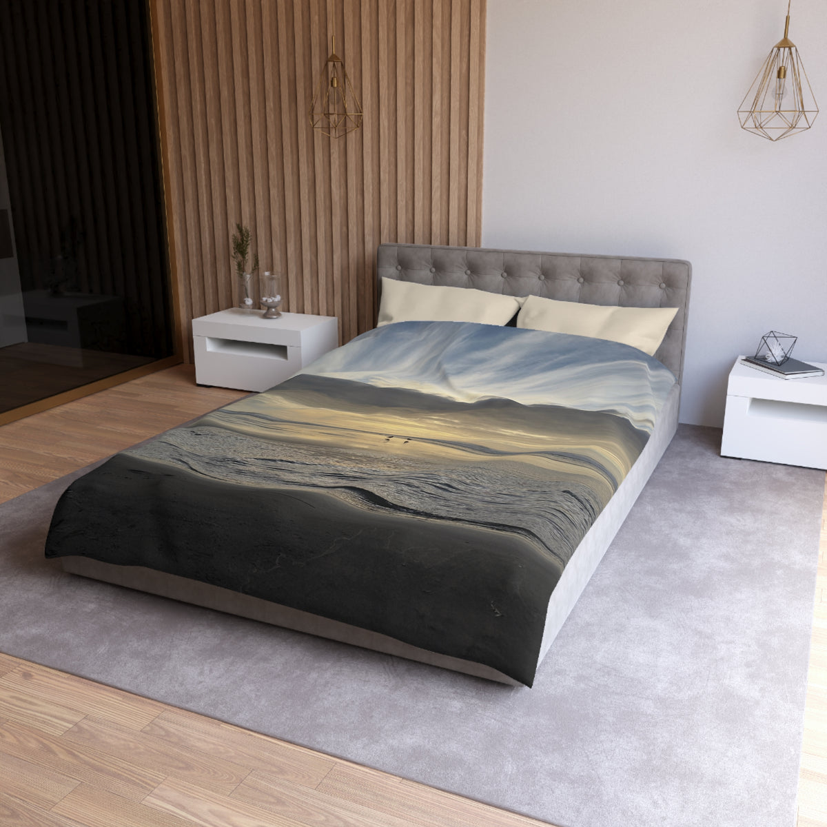 Oregon Coast Lovebirds Duvet Cover - Micrfiber