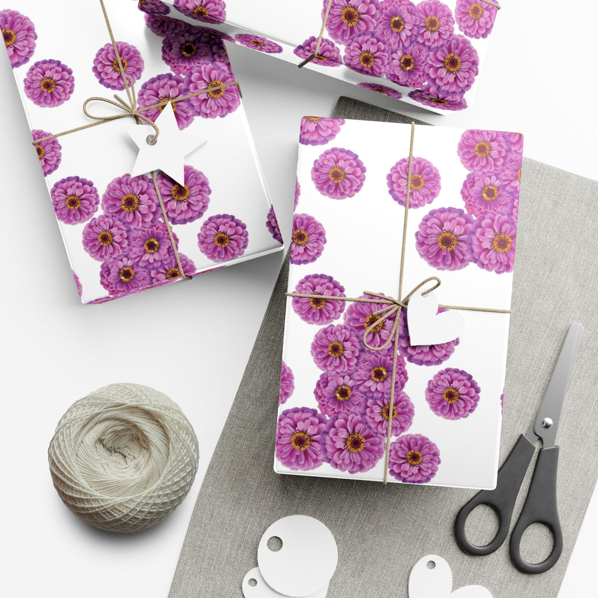Happy Little Zinnia Gift Wrap Paper