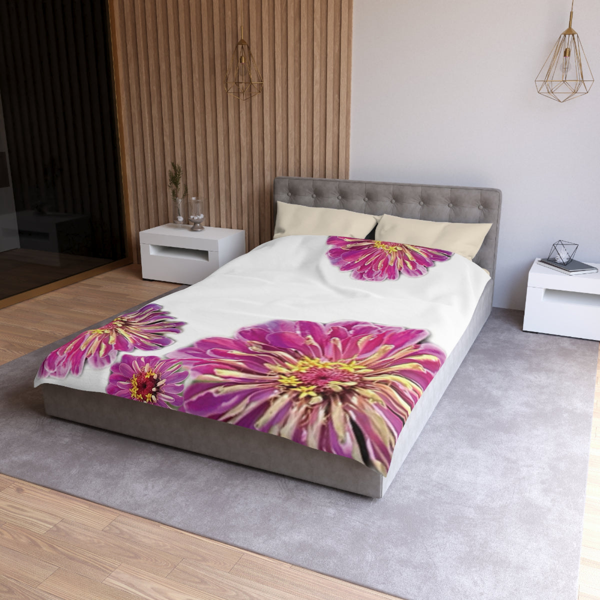Dramatic Zinnia's Duvet Cover - Microfiber