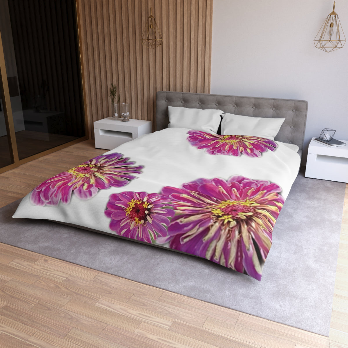 Dramatic Zinnia's Duvet Cover - Microfiber