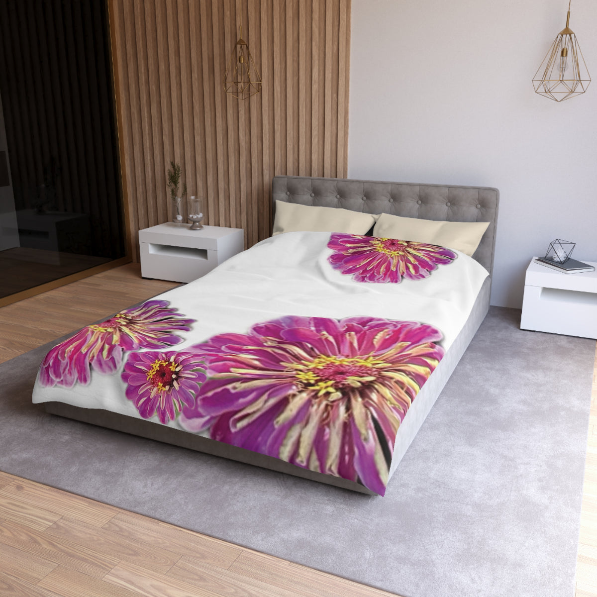 Dramatic Zinnia's Duvet Cover - Microfiber