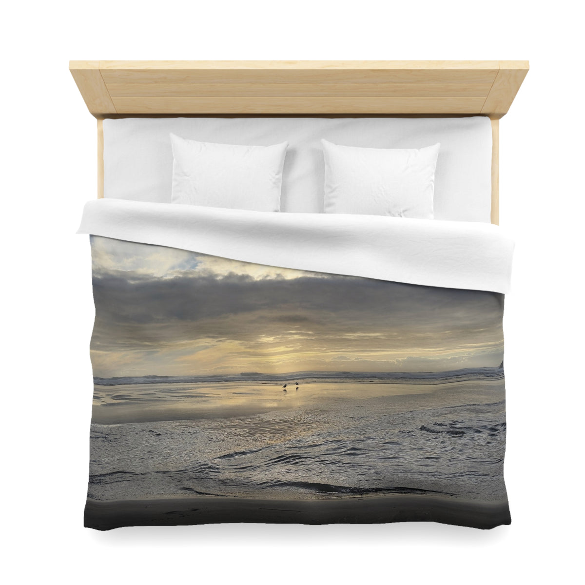 Oregon Coast Lovebirds Duvet Cover - Micrfiber