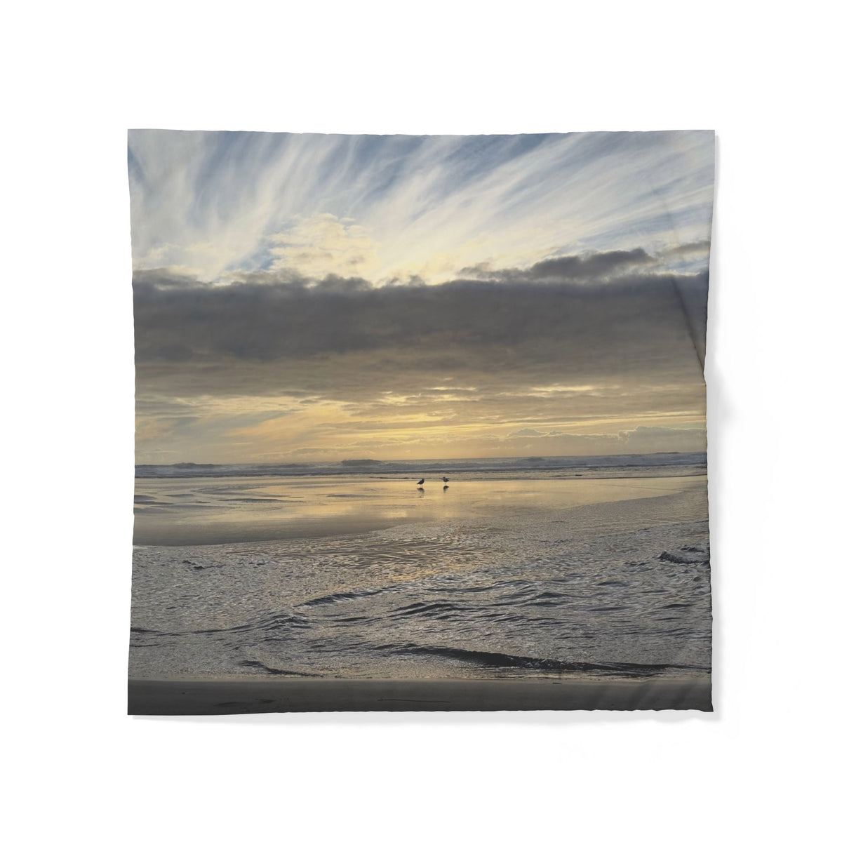 Oregon Coast Lovebirds Duvet Cover - Cotton