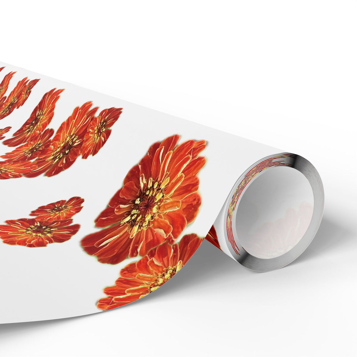 Zinnia's On Fire Orange Wrapping Paper