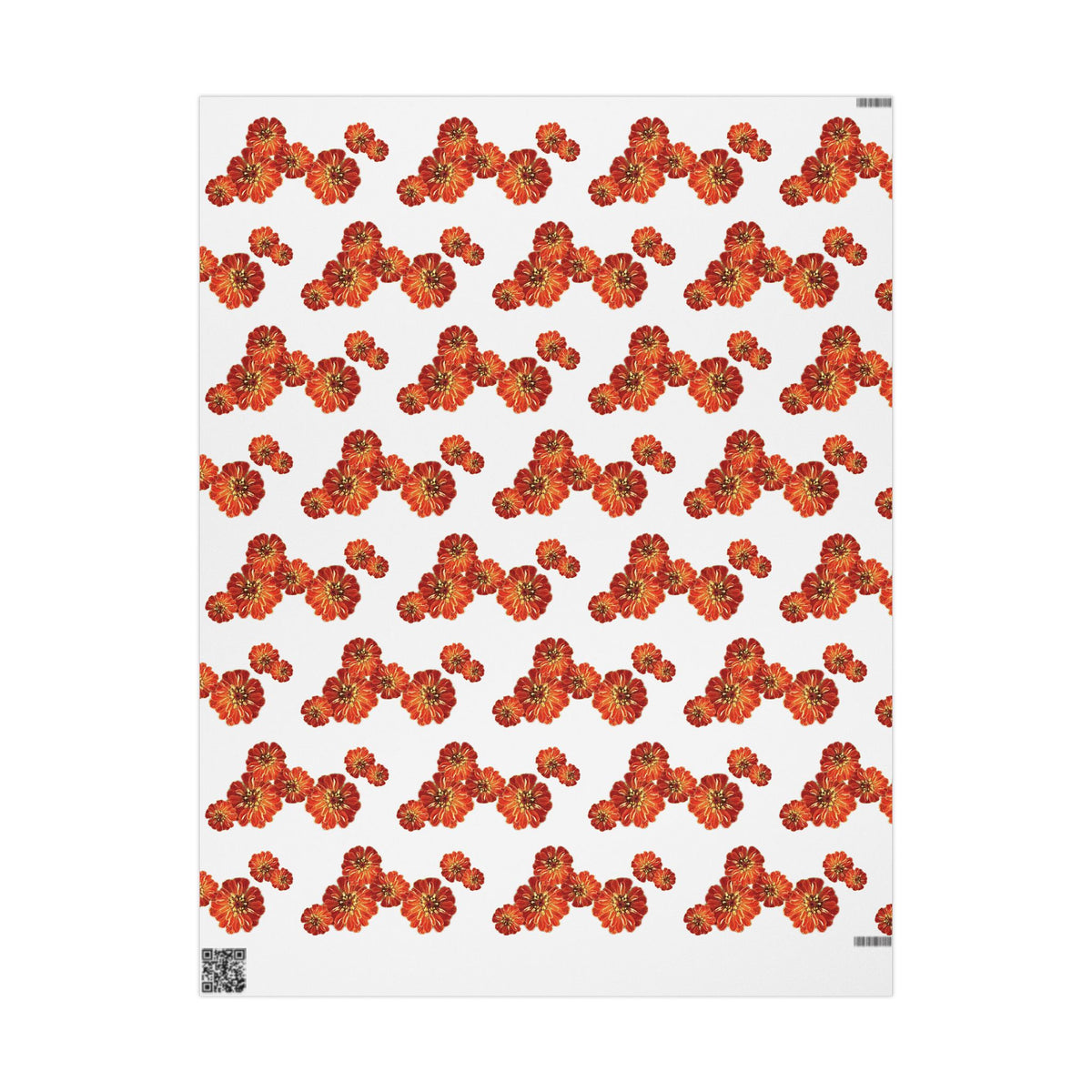 Zinnia's On Fire Orange Wrapping Paper