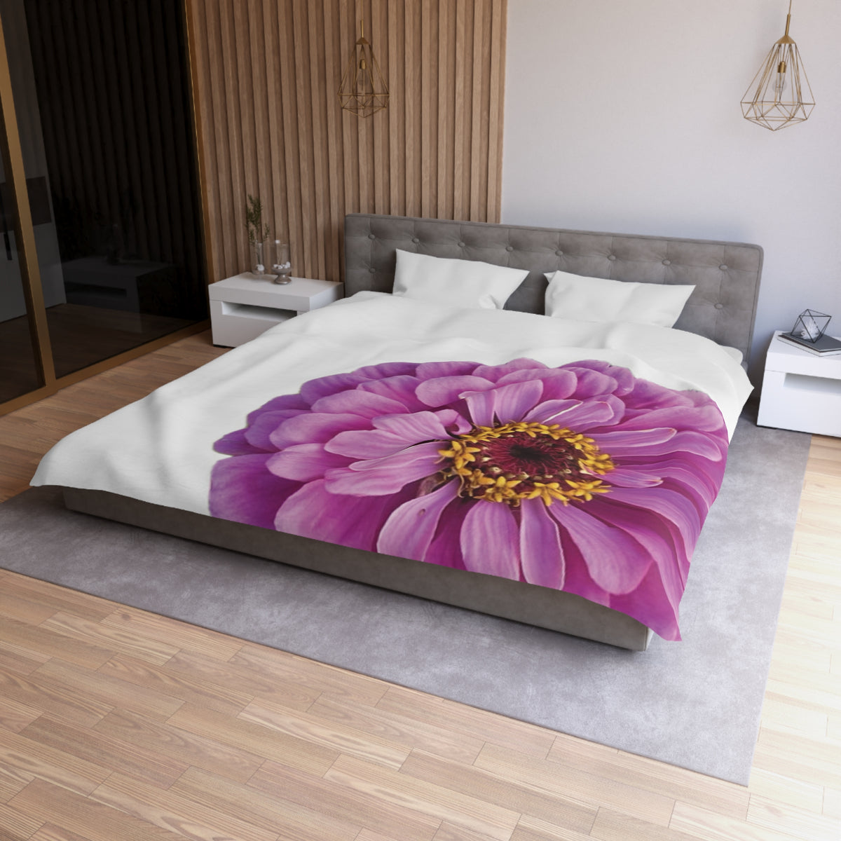 Happy Little Zinnia Duvet Cover - Microfiber