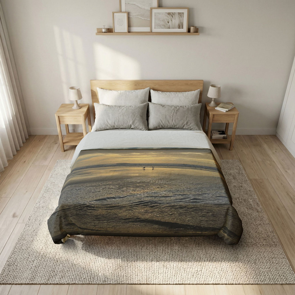 Oregon Coast Lovebirds Duvet Cover - Cotton