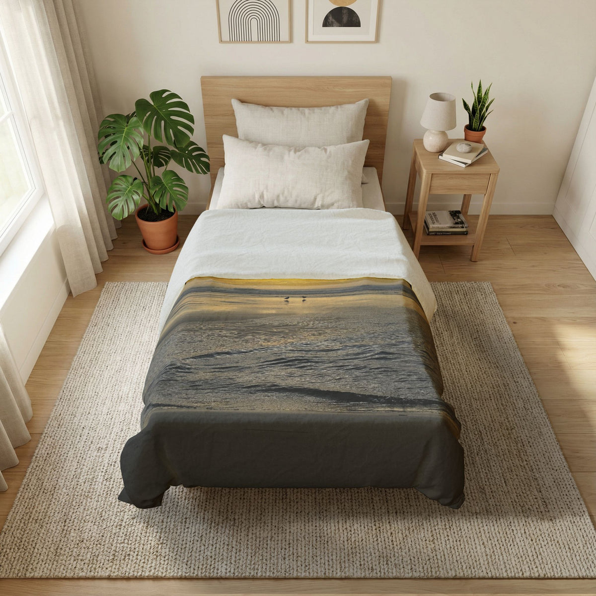 Oregon Coast Lovebirds Duvet Cover - Cotton