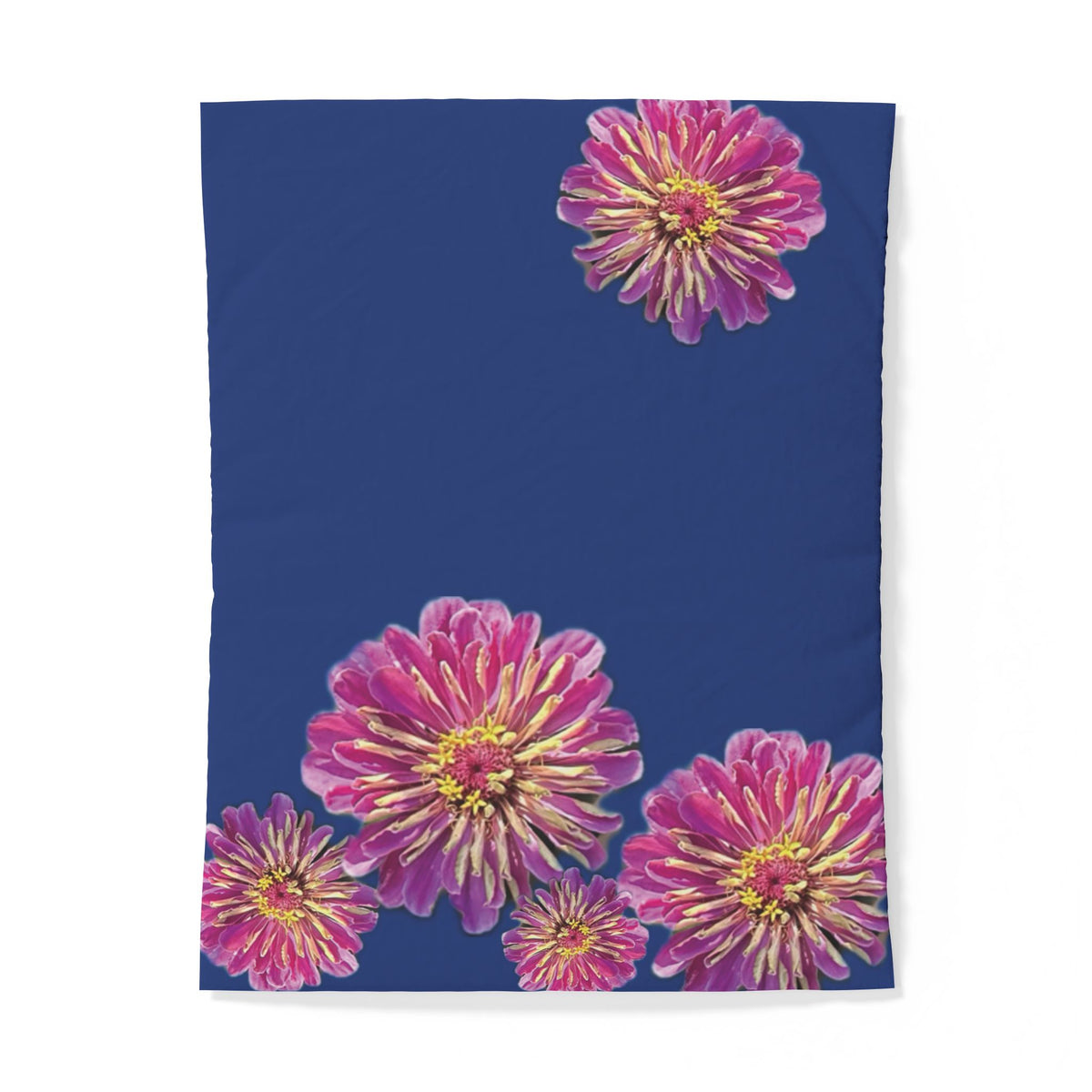 Dramatic Zinnia's In Blue Duvet Cover - Cotton