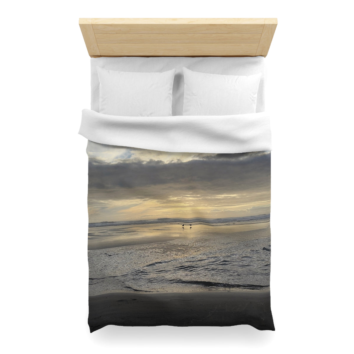 Oregon Coast Lovebirds Duvet Cover - Micrfiber