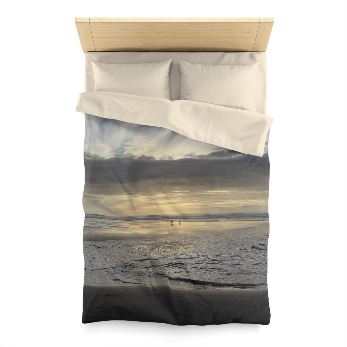 Oregon Coast Lovebirds Duvet Cover - Micrfiber