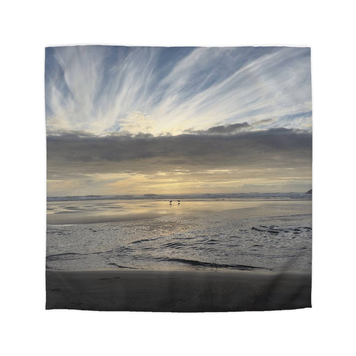 Oregon Coast Lovebirds Duvet Cover - Micrfiber