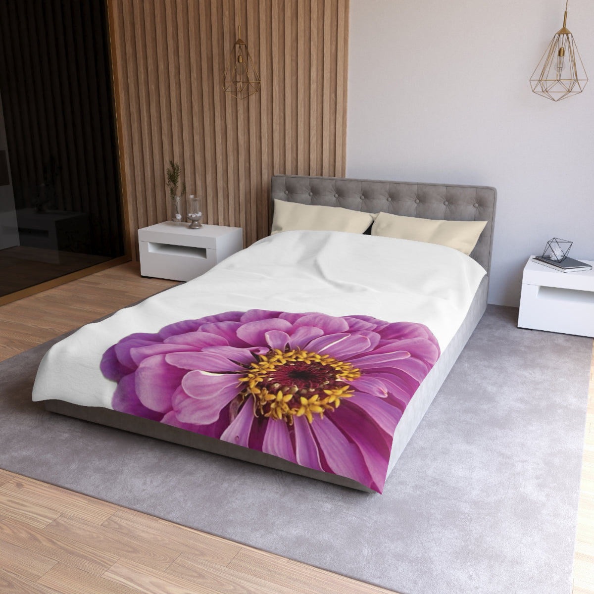 Happy Little Zinnia Duvet Cover - Microfiber