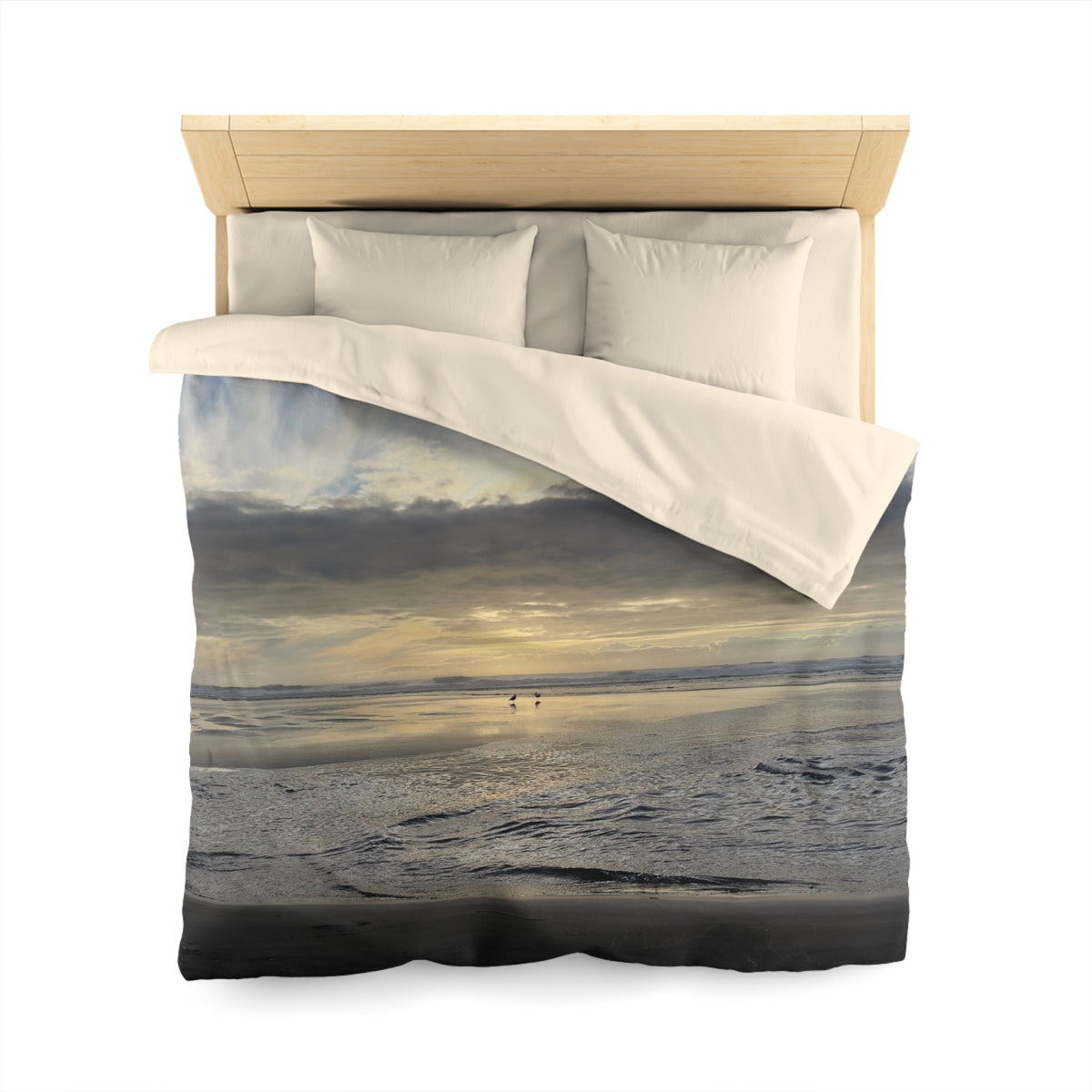 Oregon Coast Lovebirds Duvet Cover - Micrfiber
