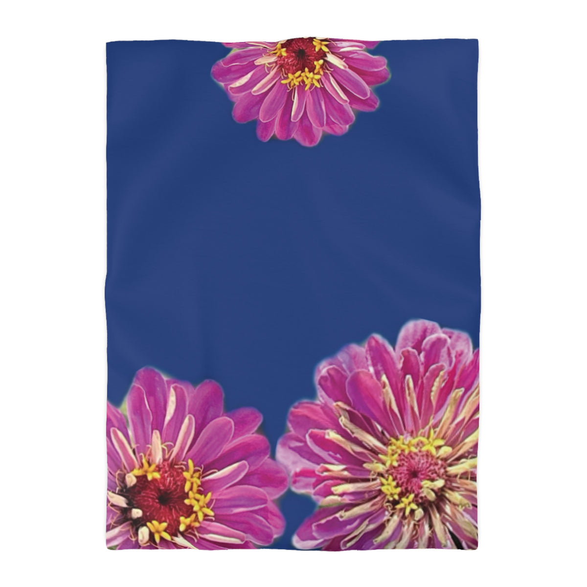 Dramatic Zinnia's In Blue Duvet Cover - Microfiber
