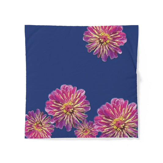Dramatic Zinnia's In Blue Duvet Cover - Cotton