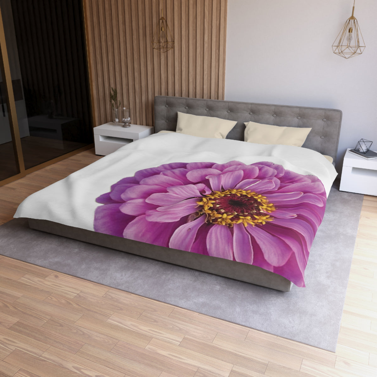 Happy Little Zinnia Duvet Cover - Microfiber