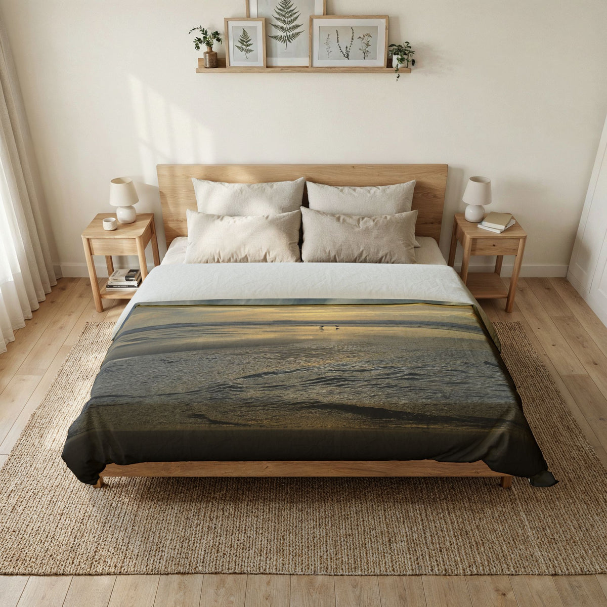 Oregon Coast Lovebirds Duvet Cover - Cotton