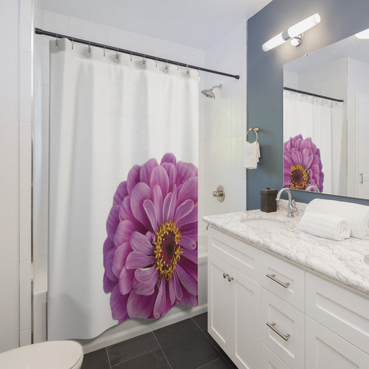 Happy Little Zinnia Shower Curtain