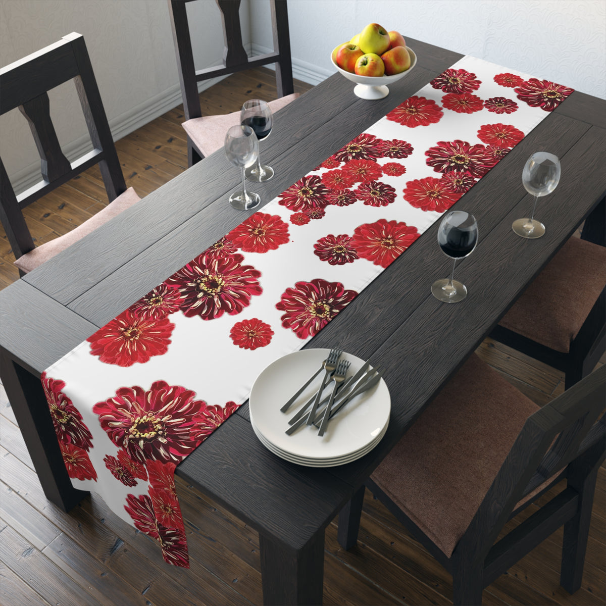 Festive Elegance Table Runner - White
