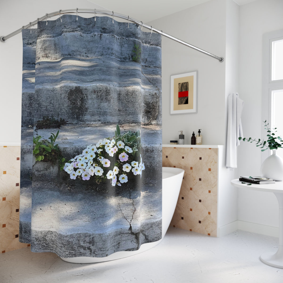 Determined Petunia's Shower Curtains