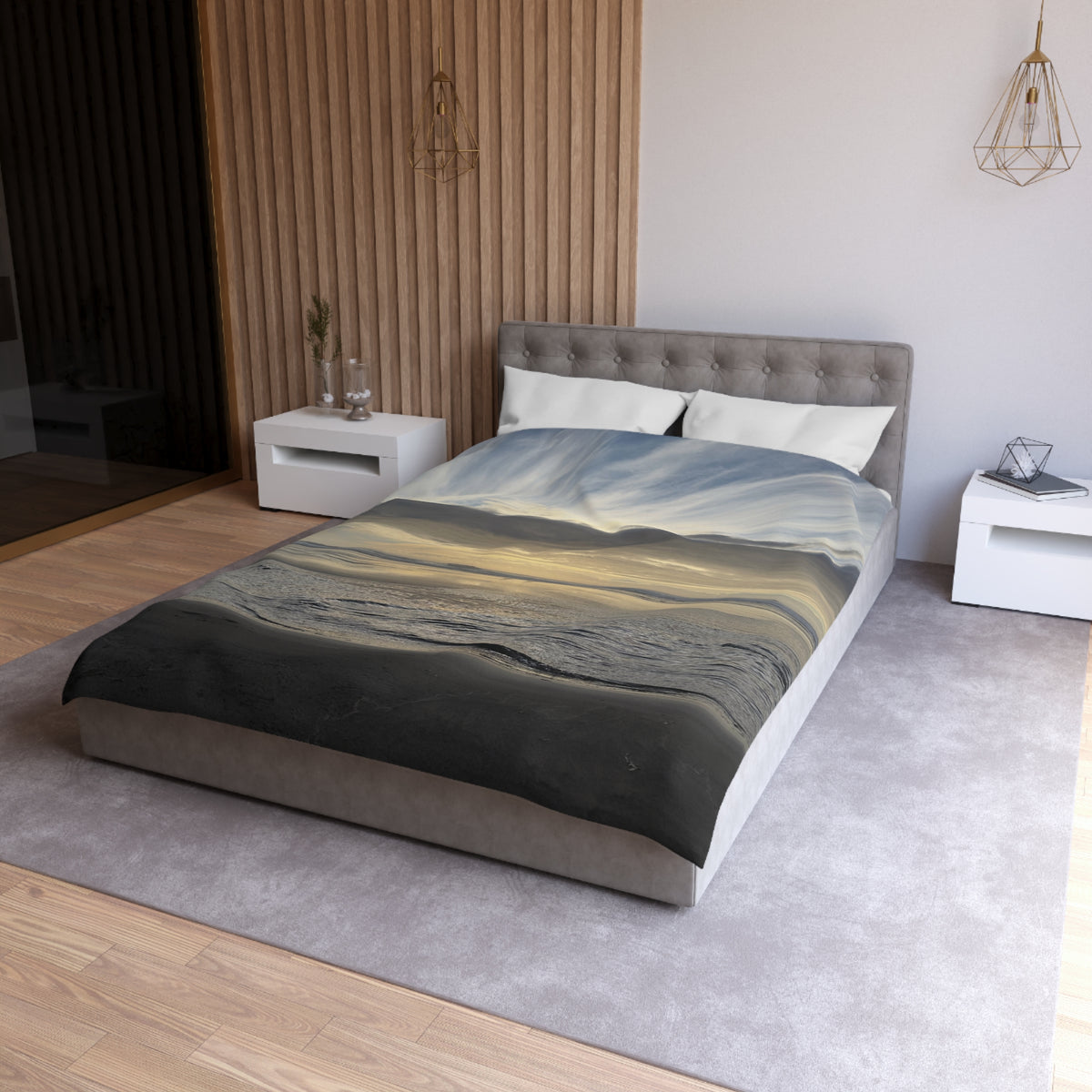 Oregon Coast Lovebirds Duvet Cover - Micrfiber