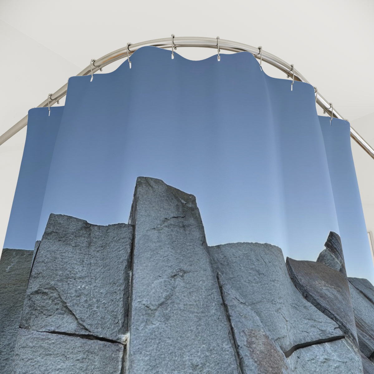 Stone Wall At Twilight Shower Curtain