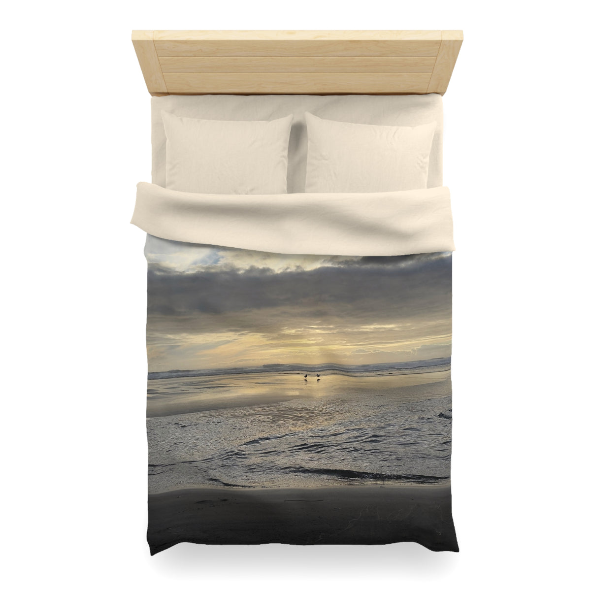 Oregon Coast Lovebirds Duvet Cover - Micrfiber