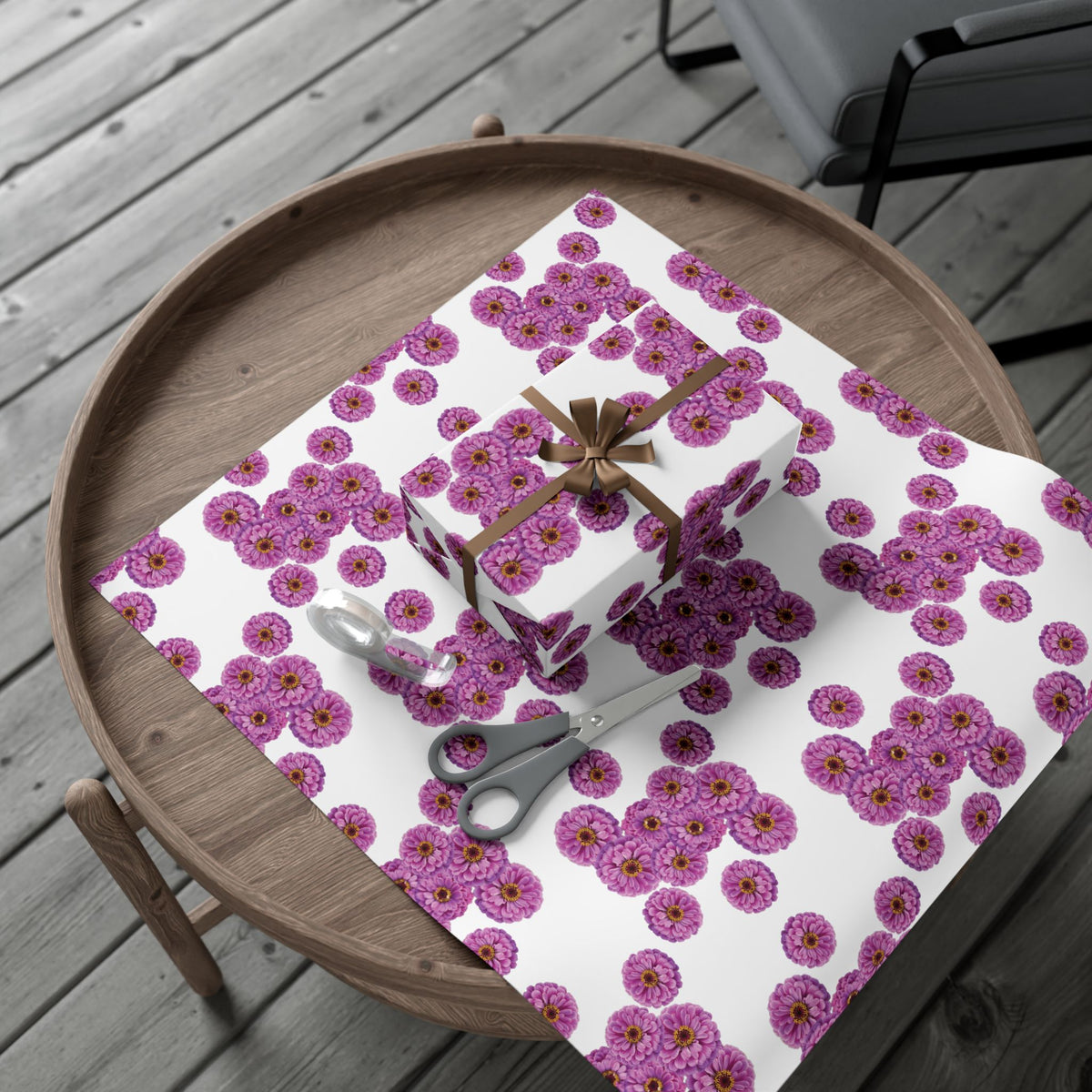 Happy Little Zinnia Gift Wrap Paper