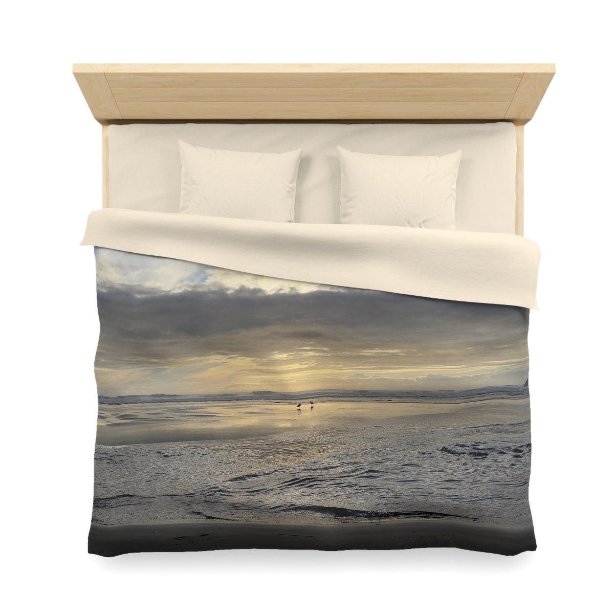 Oregon Coast Lovebirds Duvet Cover - Micrfiber