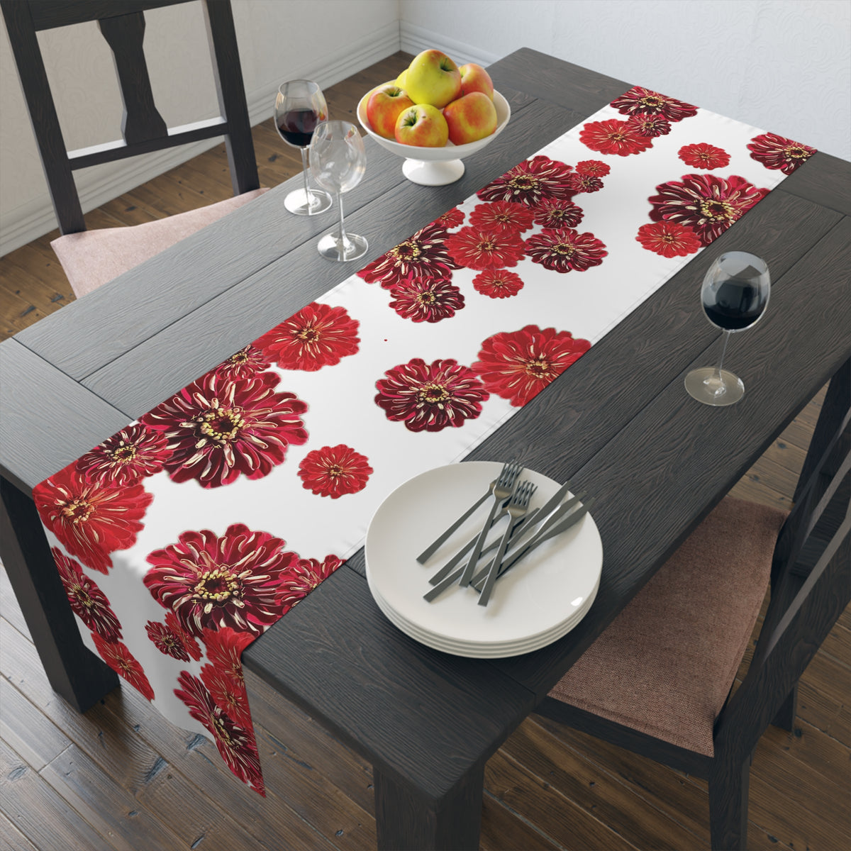 Festive Elegance Table Runner - White
