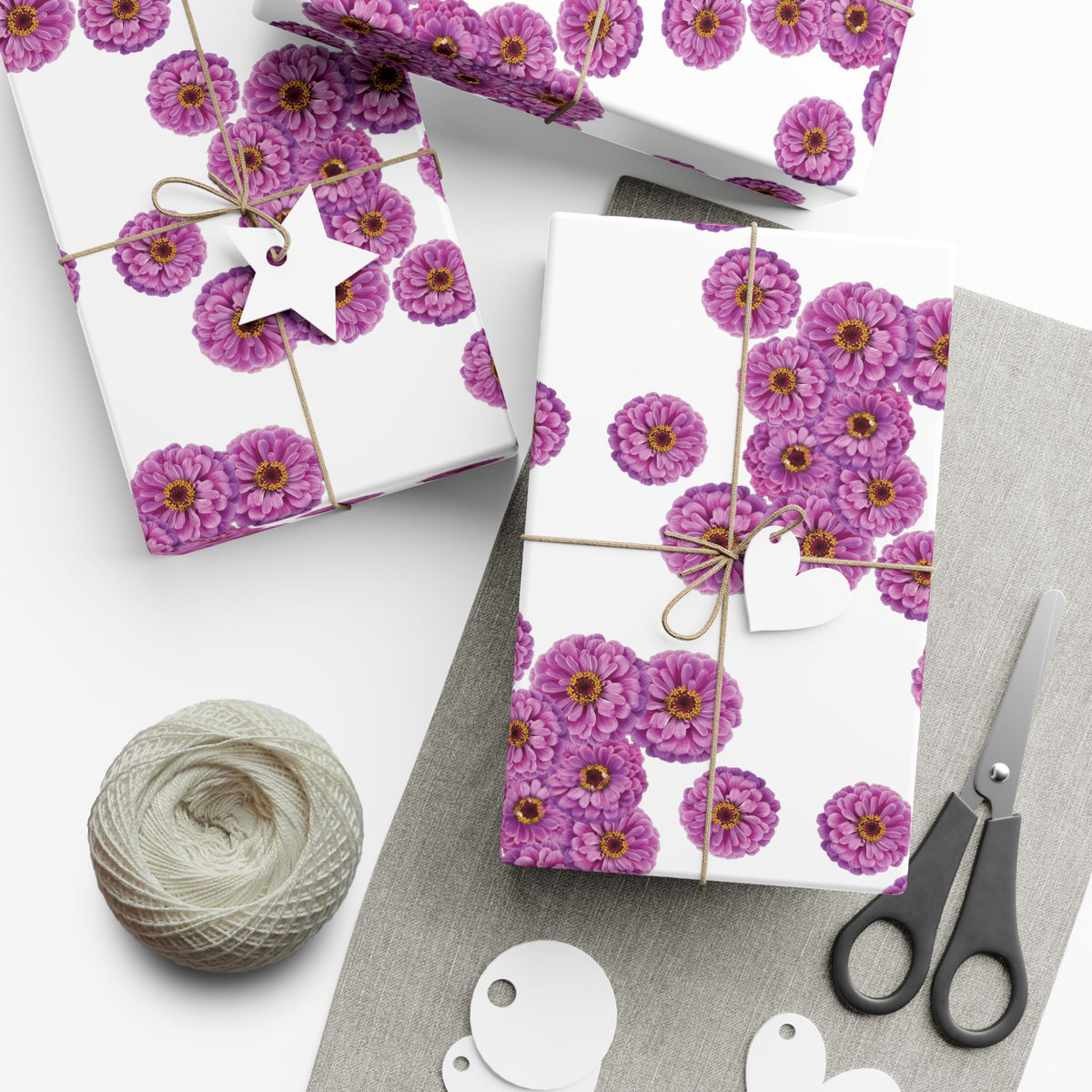 Happy Little Zinnia Gift Wrap Paper
