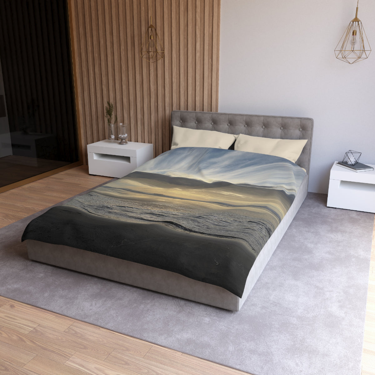 Oregon Coast Lovebirds Duvet Cover - Micrfiber