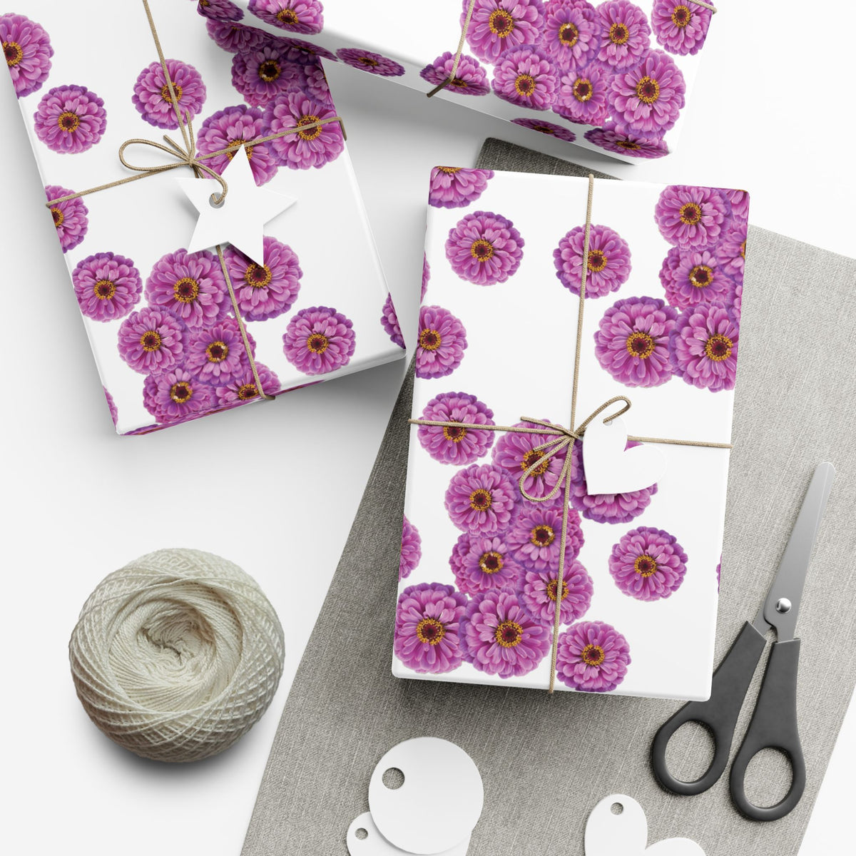 Happy Little Zinnia Gift Wrap Paper