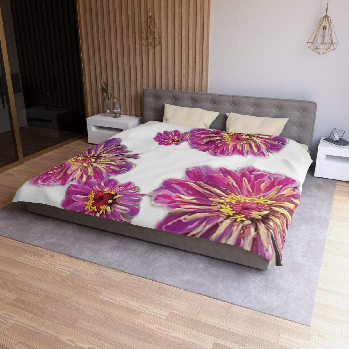 Dramatic Zinnia's Duvet Cover - Microfiber