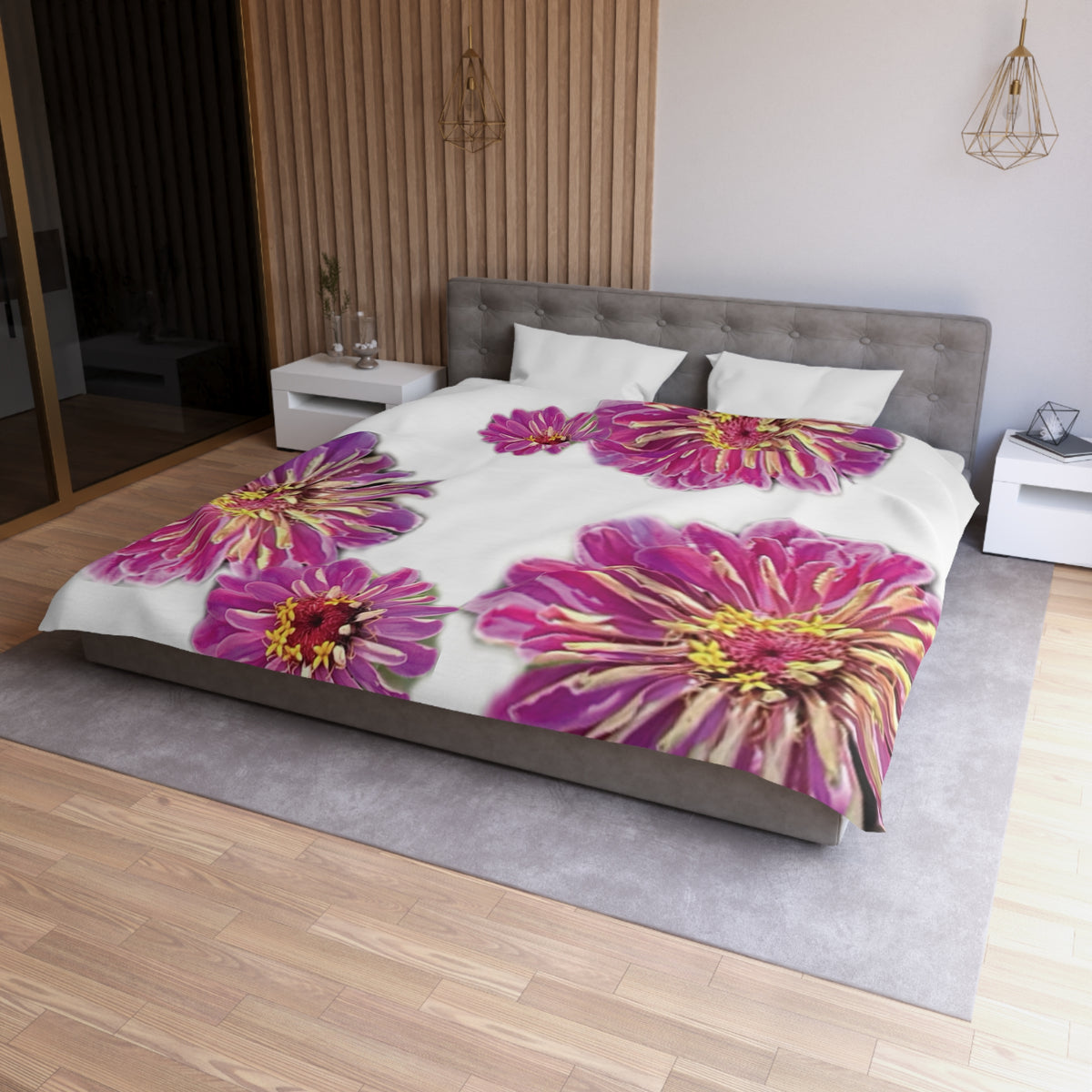 Dramatic Zinnia's Duvet Cover - Microfiber