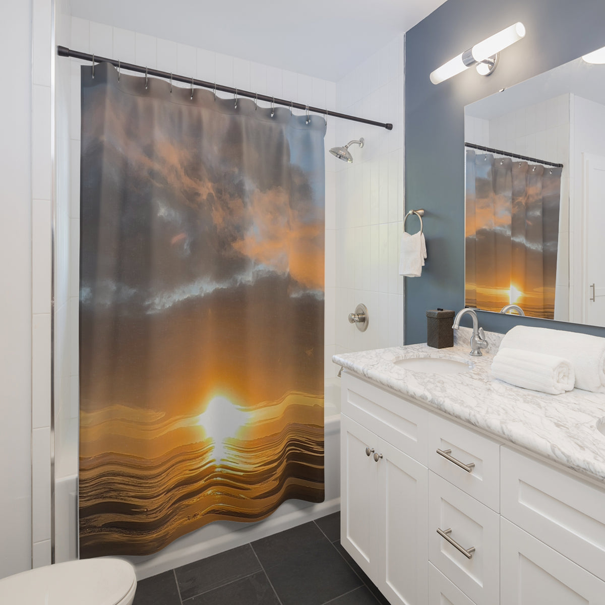 Oregon Coast Golden Hour Shower Curtains