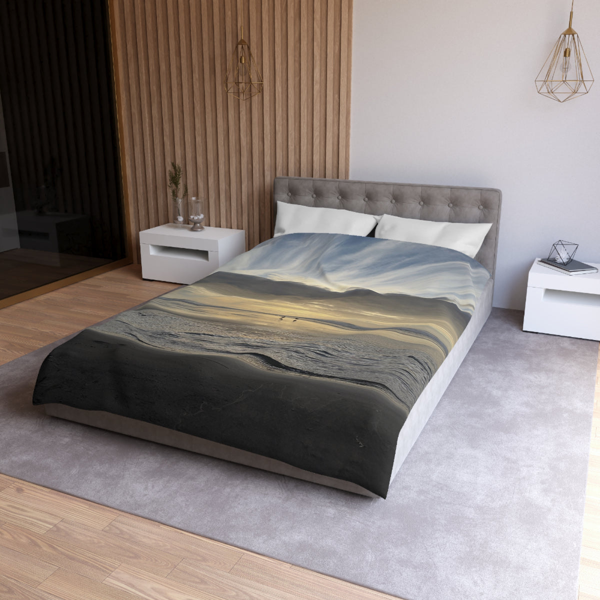 Oregon Coast Lovebirds Duvet Cover - Micrfiber